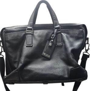 TUMI Beacon Hill Irving Leather Briefcase Laptop Bag Black